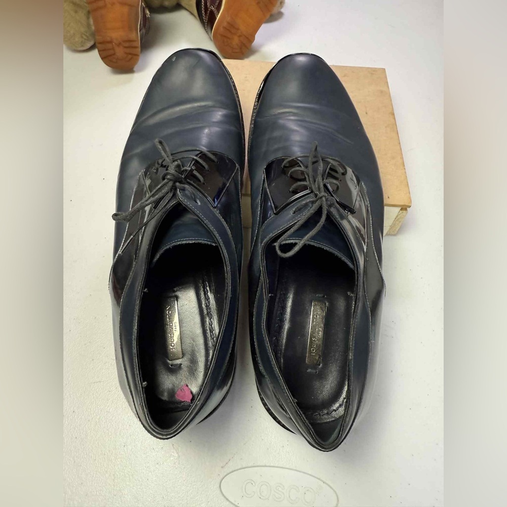 Louis Vuitton Runway Brown Leather Metal Palace Derby Shoes Sz 9 - Picture 3 of 16